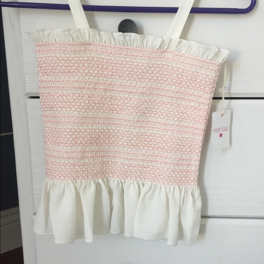 girls smocked ruffled peplum top